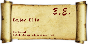 Bojer Ella névjegykártya